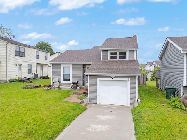 5309 Trillium Ct, Columbus, OH 43230 - view of front facade with a shingled roof, a front yard, an attached garage, and driveway