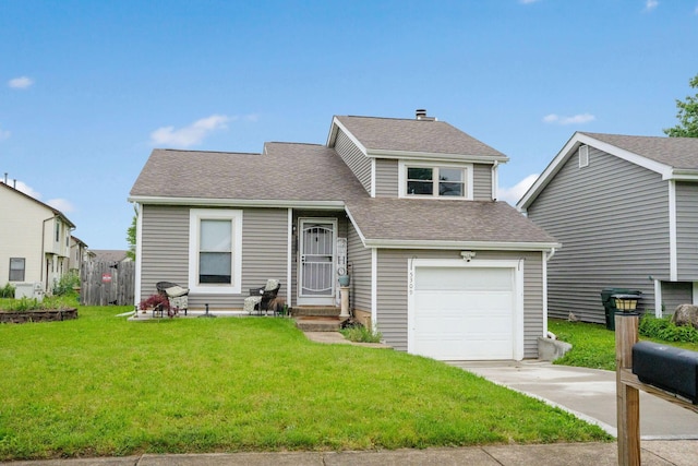 5309 Trillium Ct, Columbus, OH 43230 - tri-level home with a front lawn, a shingled roof, concrete driveway, and a garage