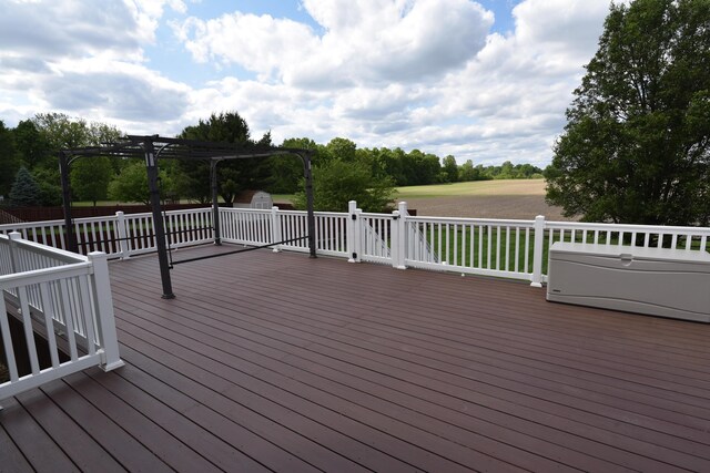 255 Oakview Ct, Pickerington, OH 43147 - wooden deck featuring a pergola and view of scattered trees