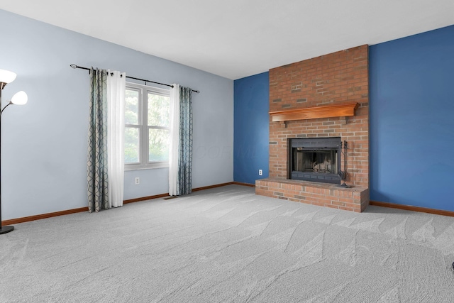 255 Oakview Ct, Pickerington, OH 43147 - unfurnished living room with carpet flooring, baseboards, and a fireplace