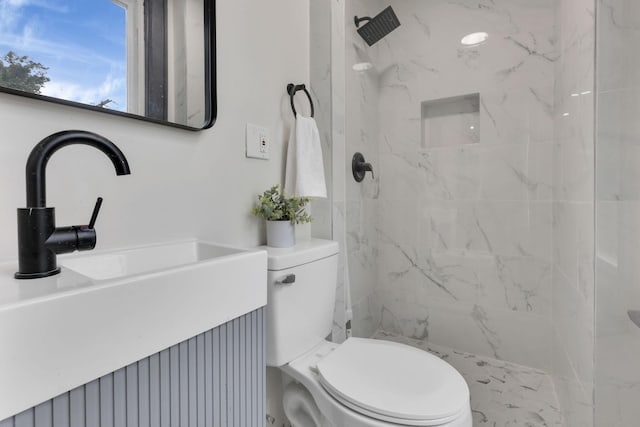 1195 E Whittier St, Columbus, OH 43206 - full bath with toilet, vanity, and a marble finish shower