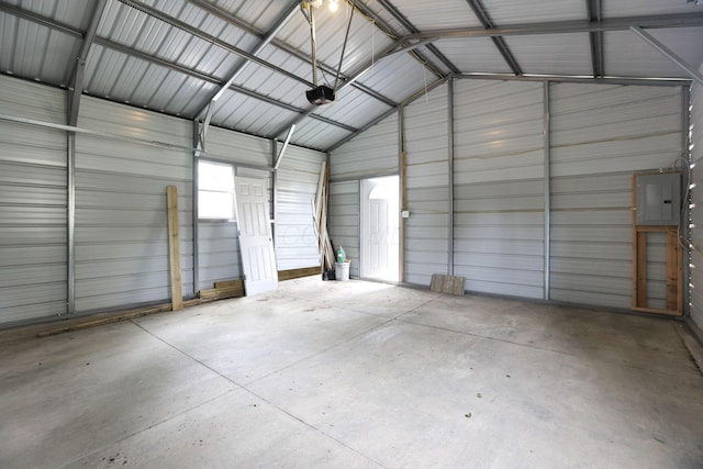 1195 E Whittier St, Columbus, OH 43206 - garage with a garage door opener and metal wall