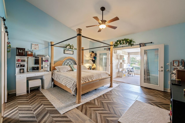 7563 Jenkins Dr, Canal Winchester, OH 43110 - bedroom with access to exterior and ceiling fan