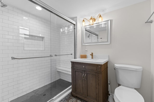 270 S Kellner Rd, Columbus, OH 43209 - bathroom featuring a shower stall, toilet, and vanity