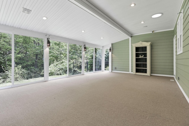 1200 Willow Rd, Springfield, OH 45502 - unfurnished sunroom with healthy amount of natural light, carpet, and recessed lighting