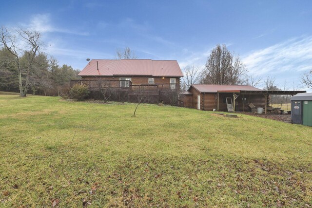 7760 Township Rd 177, Fredericktown, OH 43019 - view of grassy yard featuring a deck