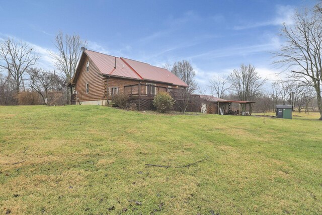 7760 Township Rd 177, Fredericktown, OH 43019 - view of green lawn featuring a deck