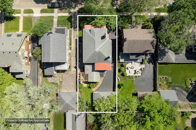 2454 Seneca Park Pl, Columbus, OH 43209 - aerial perspective of suburban area featuring property boundaries highlighted