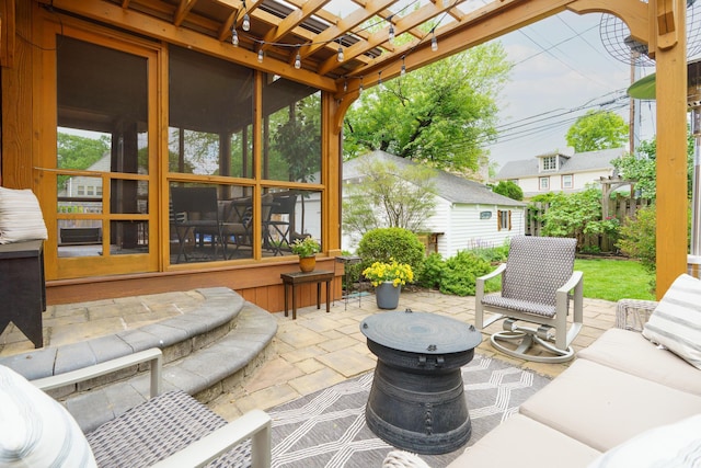 2454 Seneca Park Pl, Columbus, OH 43209 - view of patio / terrace featuring a sunroom