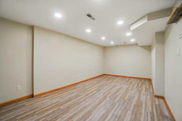 127 Saint Michelle St Unit 35B, Columbus, OH 43085 - finished basement with light wood-style floors, baseboards, and recessed lighting