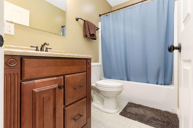 2036 Amber Wood Pl, Lancaster, OH 43130 - full bath featuring vanity, toilet, tile patterned floors, and shower / tub combo with curtain