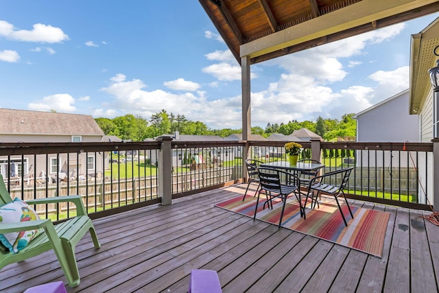 2036 Amber Wood Pl, Lancaster, OH 43130 - wooden deck featuring outdoor dining space