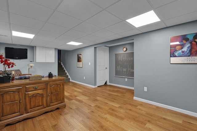 699 Cedar Run Rd NE, Newark, OH 43055 - home office with a drop ceiling, light wood-style flooring, and baseboards
