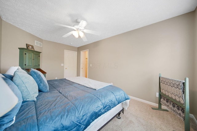 272 Trail E, Etna, OH 43062 - carpeted bedroom with a ceiling fan, baseboards, and a textured ceiling