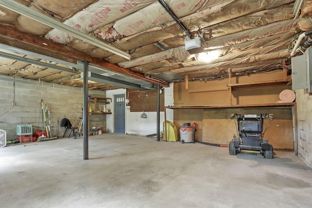 498 Manor, Newark, OH 43055 - basement with electric panel and concrete block wall