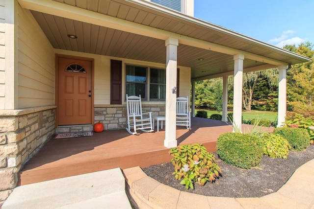 8270 Windy Hollow Rd, Johnstown, OH 43031 - entrance to property featuring a porch and stone siding