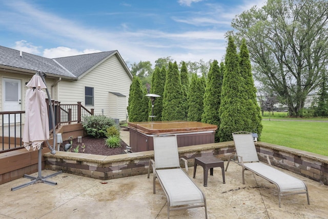 8270 Windy Hollow Rd, Johnstown, OH 43031 - view of patio with a hot tub