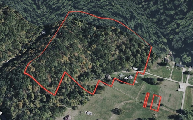 140 Sycamore St, Glouster, OH 45732 - aerial map of property and surrounding area featuring property boundaries highlighted