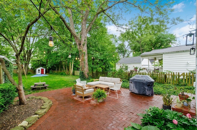 232 N Stanwood Rd, Columbus, OH 43209 - view of patio featuring an outdoor living space and grilling area