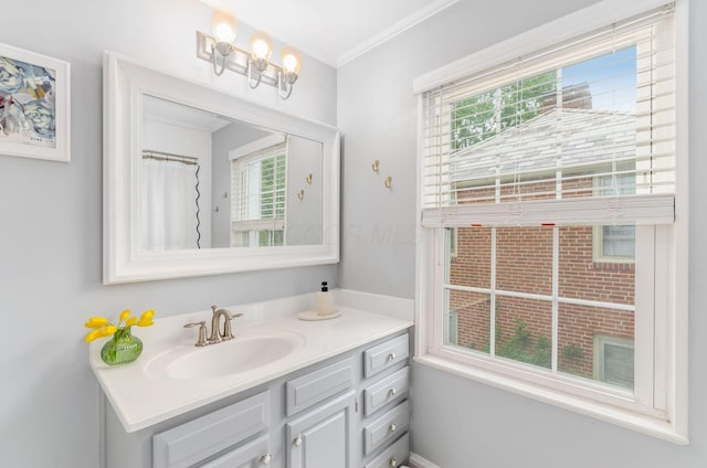 232 N Stanwood Rd, Columbus, OH 43209 - full bathroom featuring ornamental molding and vanity