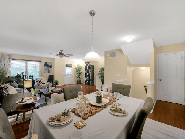 6010 Turnwood Dr Unit 703, Westerville, OH 43081 - dining area with wood finished floors and a ceiling fan