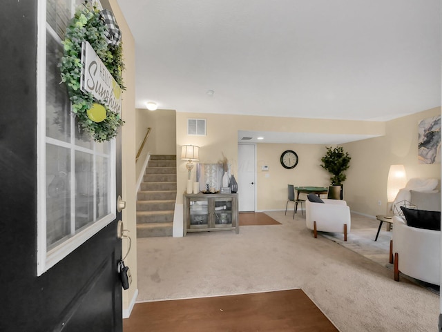 6010 Turnwood Dr Unit 703, Westerville, OH 43081 - carpeted foyer with stairway and baseboards