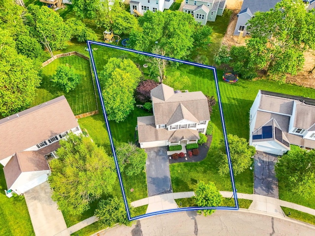 369 Highbanks Valley Ct, Newark, OH 43055 - aerial view of residential area featuring property parcel outlined