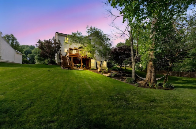 369 Highbanks Valley Ct, Newark, OH 43055 - view of yard with stairway and a deck