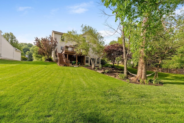 369 Highbanks Valley Ct, Newark, OH 43055 - view of yard with stairs and a deck