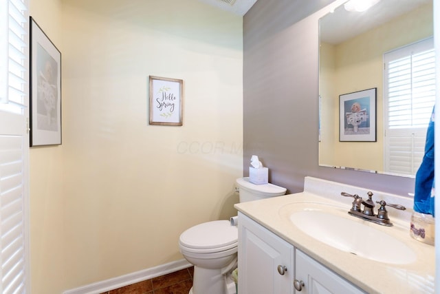 369 Highbanks Valley Ct, Newark, OH 43055 - half bathroom with vanity and tile patterned floors