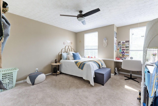 369 Highbanks Valley Ct, Newark, OH 43055 - carpeted bedroom featuring a textured ceiling and a ceiling fan