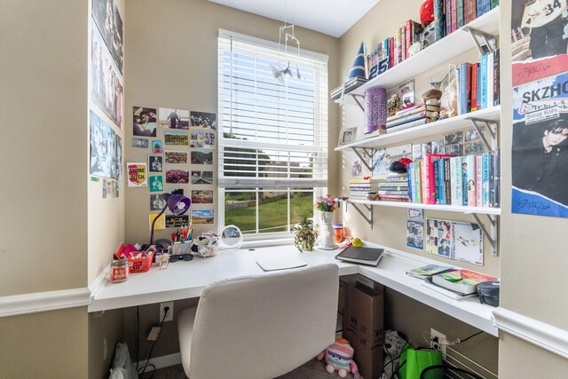 369 Highbanks Valley Ct, Newark, OH 43055 - office space featuring built in desk, healthy amount of natural light, and a chandelier