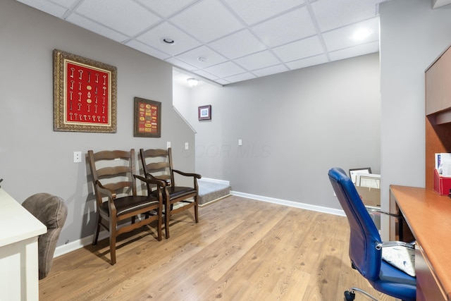 369 Highbanks Valley Ct, Newark, OH 43055 - office space featuring light wood-style floors, a drop ceiling, and recessed lighting