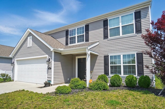 5416 Branchville Dr, Canal Winchester, OH 43110 - traditional home with a garage, driveway, a front yard, and roof with shingles