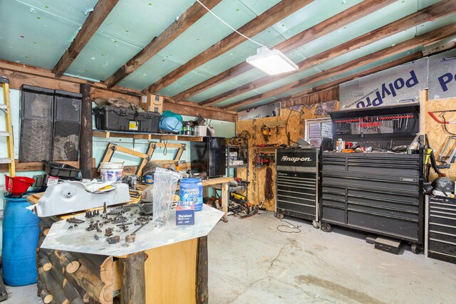 14552 Snyder Rd, Richwood, OH 43344 - misc room with a workshop area and concrete flooring