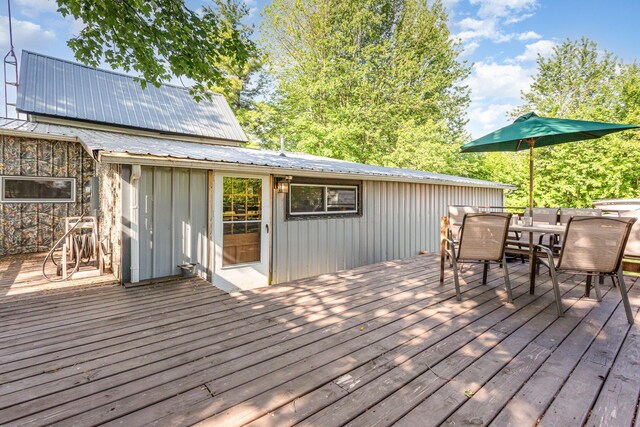 14552 Snyder Rd, Richwood, OH 43344 - wooden deck featuring outdoor dining area