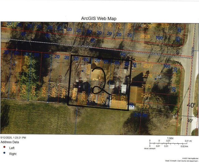 15 Tulip Rd, Medway, OH 45341 - map of property location featuring property boundaries highlighted