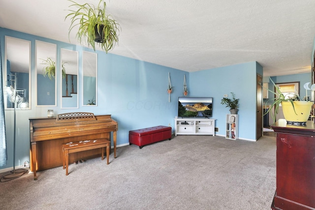 7347 Fall Creek Ln Unit J, Columbus, OH 43235 - sitting room with carpet, a textured ceiling, and baseboards