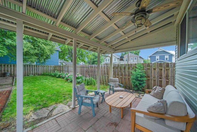 297 E Welch Ave, Columbus, OH 43207 - view of patio / terrace with a ceiling fan