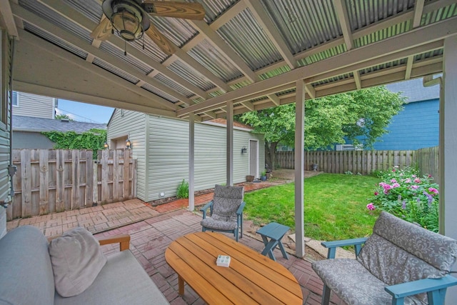 297 E Welch Ave, Columbus, OH 43207 - view of patio / terrace with ceiling fan