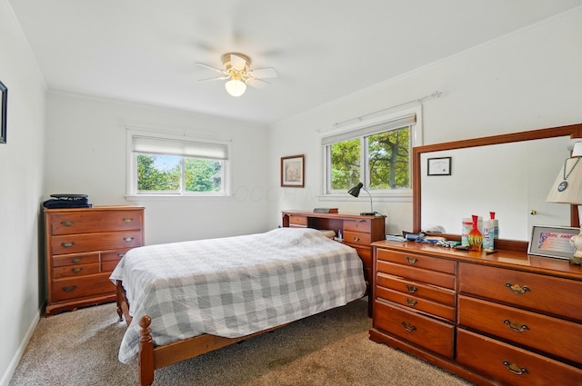 1120 Morning St, Worthington, OH 43085 - carpeted bedroom with baseboards and a ceiling fan