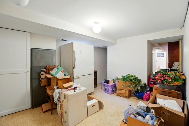 1120 Morning St, Worthington, OH 43085 - finished basement with freestanding refrigerator