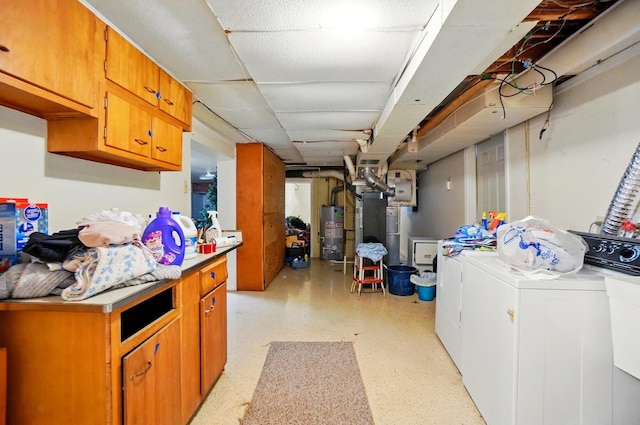 1120 Morning St, Worthington, OH 43085 - finished below grade area with washer and clothes dryer, water heater, and heating unit