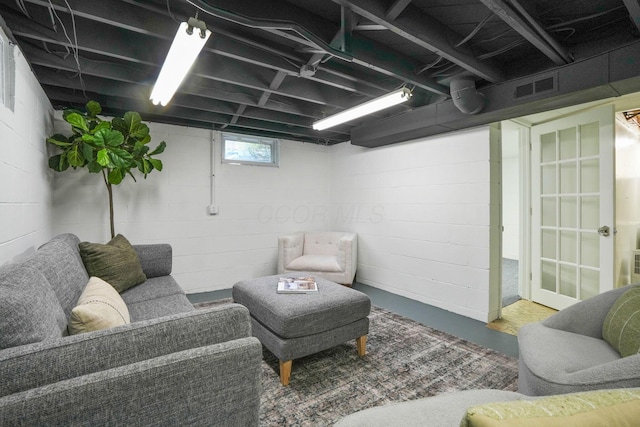 2314 Woodstock Rd, Columbus, OH 43221 - below grade area with concrete block wall