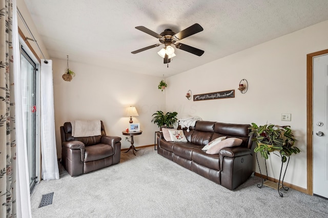 5046 Rolling Rock Ct, Columbus, OH 43229 - living room with carpet, a ceiling fan, and baseboards