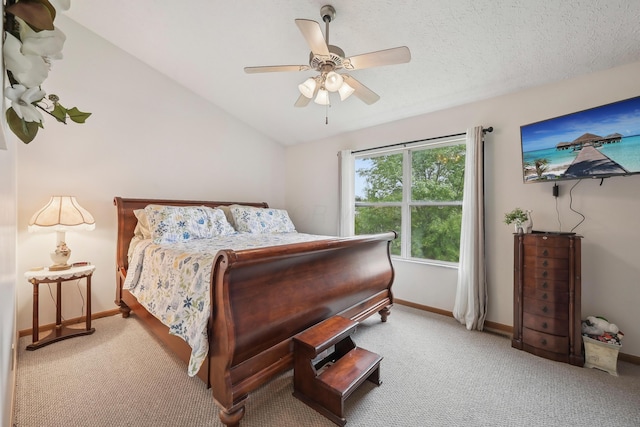 5046 Rolling Rock Ct, Columbus, OH 43229 - bedroom featuring carpet, baseboards, lofted ceiling, and a ceiling fan