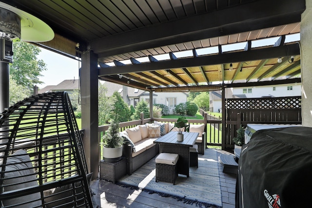7775 Pembrook Dr, Reynoldsburg, OH 43068 - deck featuring an outdoor hangout area and a grill