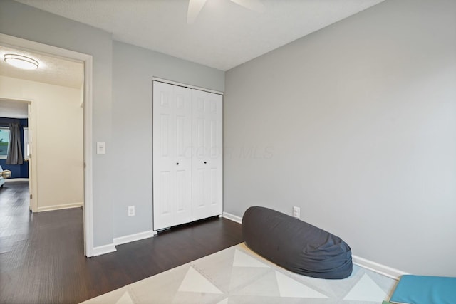 336 Saint Thomas Dr, Westerville, OH 43081 - bedroom featuring wood finished floors, baseboards, a closet, and ceiling fan