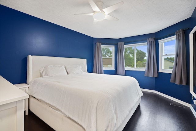 336 Saint Thomas Dr, Westerville, OH 43081 - bedroom featuring dark wood-type flooring, baseboards, and a ceiling fan