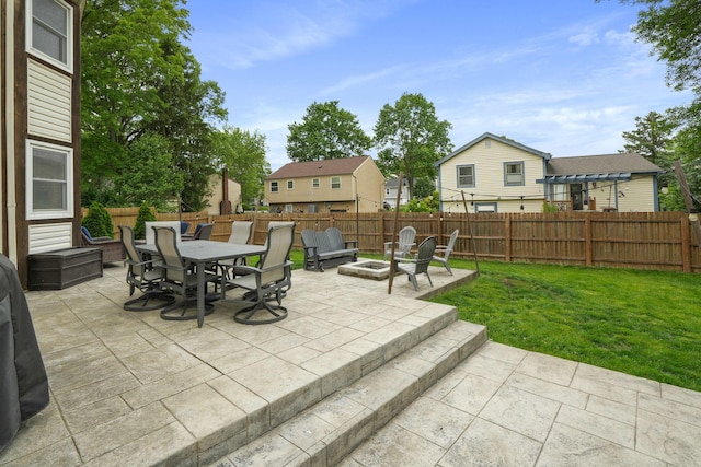 336 Saint Thomas Dr, Westerville, OH 43081 - view of patio / terrace featuring an outdoor fire pit and outdoor dining area